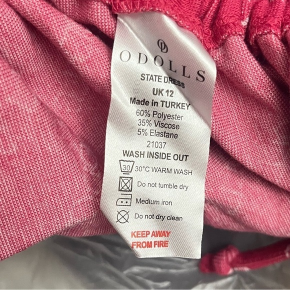 ASOS ODolls Collection Women’s UK 12 Pink Motif Detail Ruched Sweater Mini Dress - Picture 9 of 11